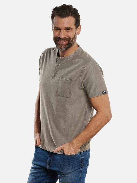 engbers Herren Henley-Shirt strukturiert Braun 33144