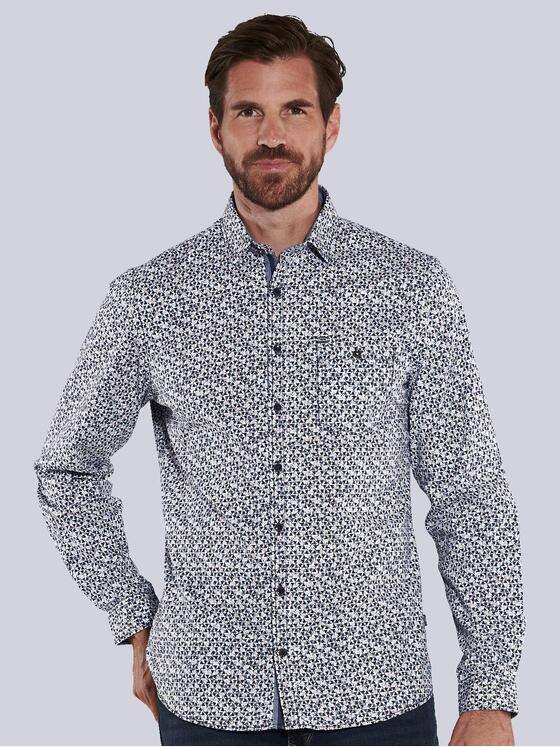 engbers Herren Langarm-Hemd gemustert Brilliantblau 36010