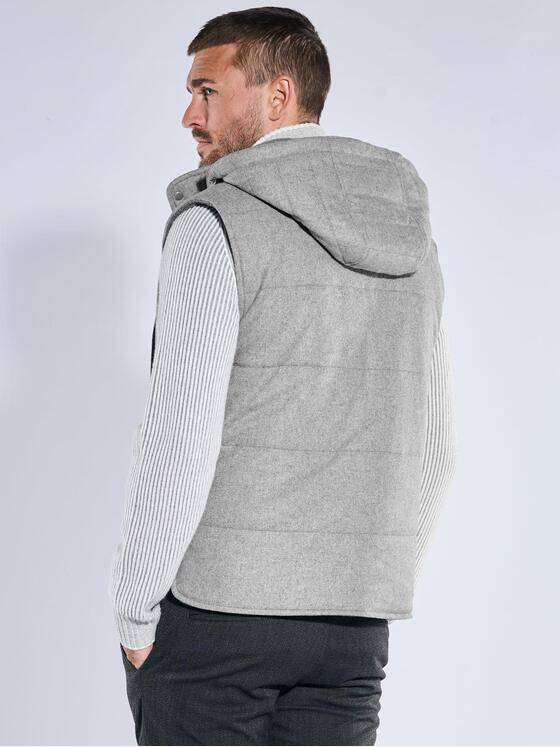 emilio adani Herren Weste mit abnehmbarer Kapuze Silbergrau 39478