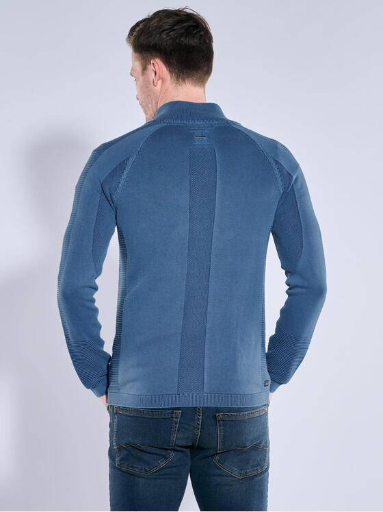 engbers Herren Cardigan mit Troyerkragen Mittelblau 38533