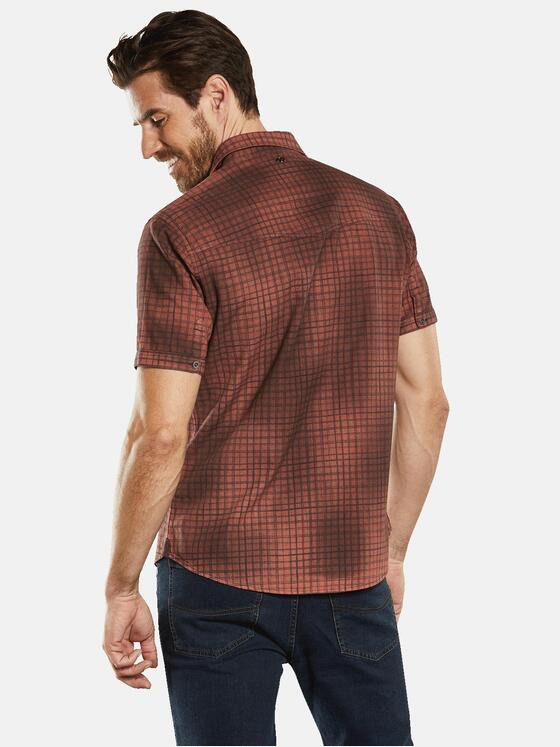 engbers Herren Kurzarm-Hemd gemustert Orange 34451