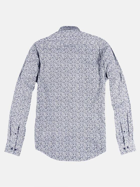 emilio adani Herren Print-Hemd aus Comfort-Stretch Blau 29503