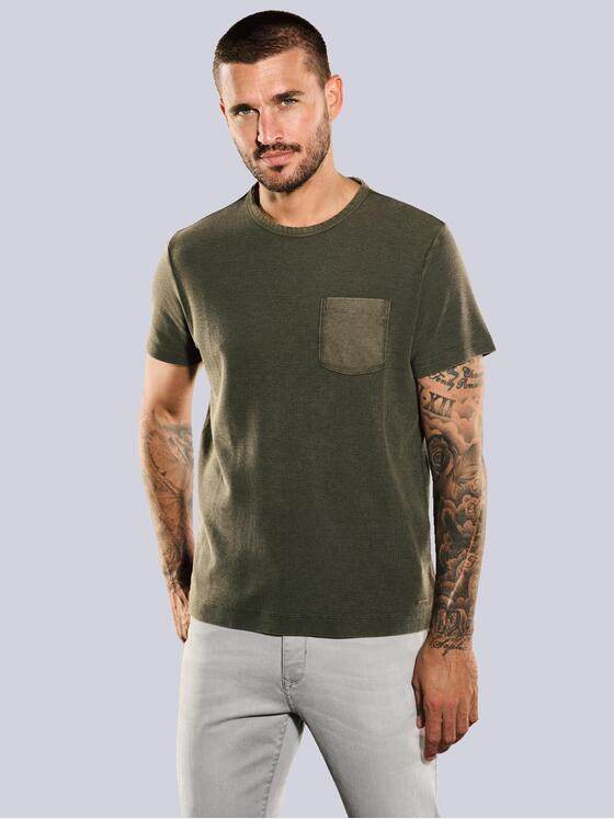 emilio adani Herren T-Shirt gemustert Grün 35353