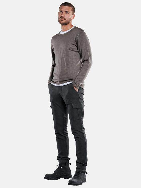 emilio adani Herren Pullover aus feiner Merino-Wolle Braun 33354