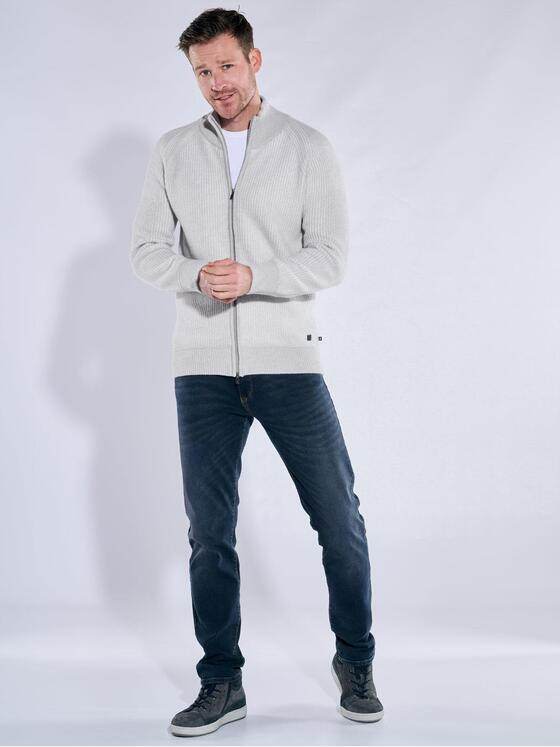 ENGBERS GERMANY Herren Strickjacke aus Merinowolle & Kaschmir Silbergrau 38186