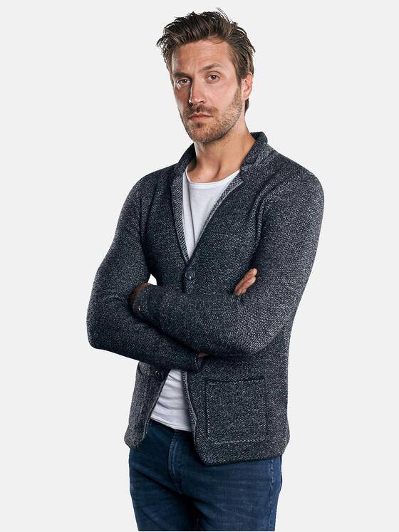 emilio adani Herren Sportives Stricksakko Blau 30571