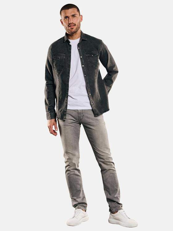 emilio adani Herren Hemd uni Grau 32462
