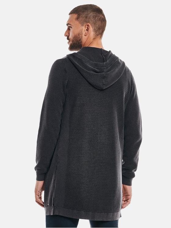 emilio adani Herren Hoodie-Jacke strukturiert Schwarz 32293