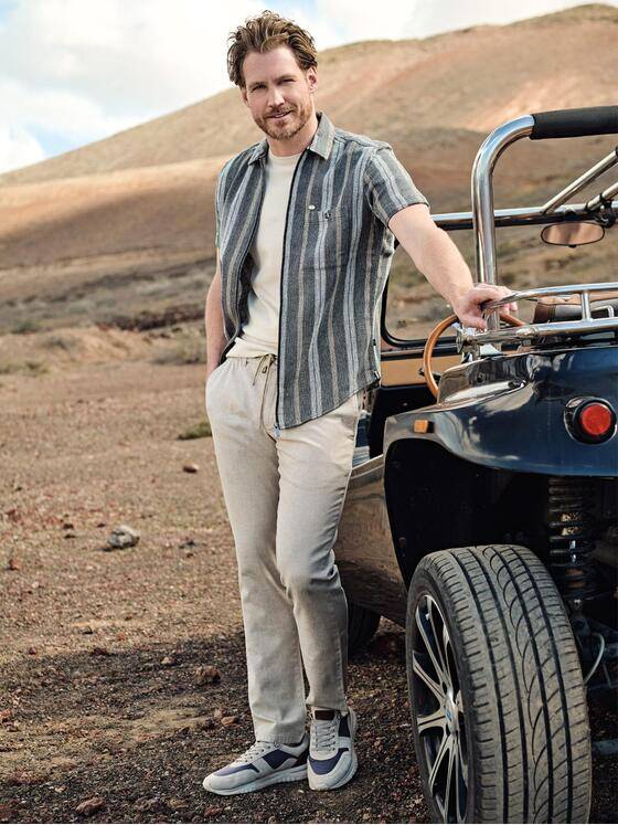 engbers Herren Kurzarm-Hemd gestreift Anthrazit 38893