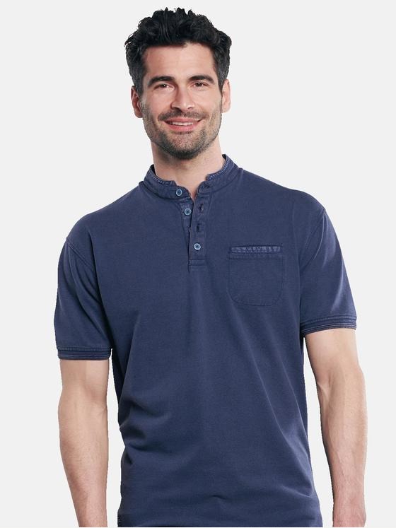 engbers Herren Serafinoshirt mit Stehkragen Indigoblau 31105