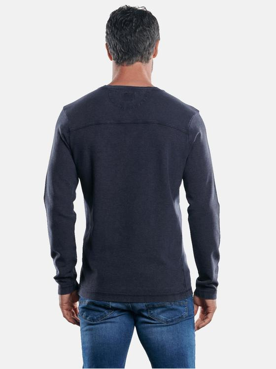 engbers Herren Lässiges Henley Shirt Saphirblau 30277