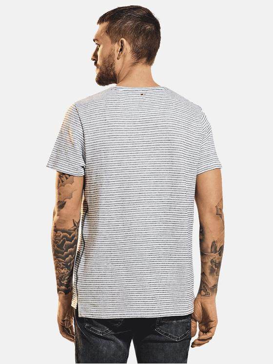 emilio adani Herren Streifenshirt Weiß 31630