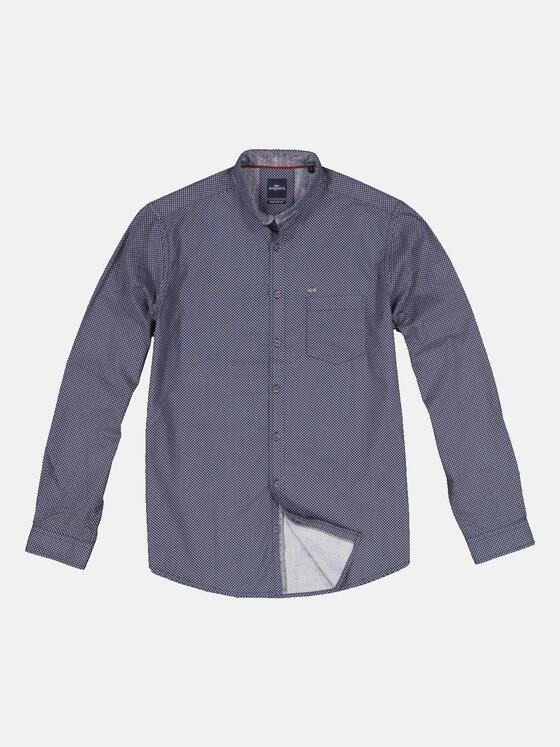 engbers Herren Langarm-Hemd gemustert Blau 34090