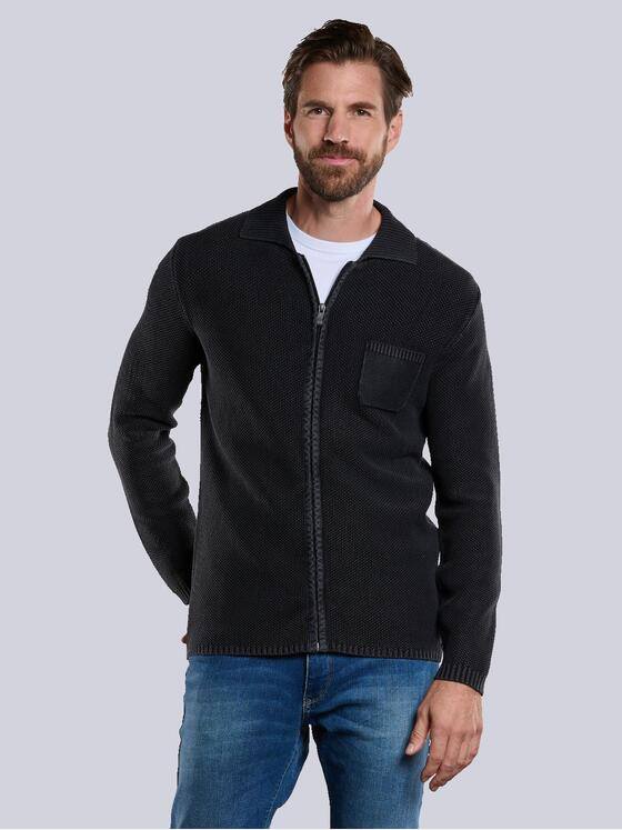 engbers Herren Cardigan strukturiert Grau 34136