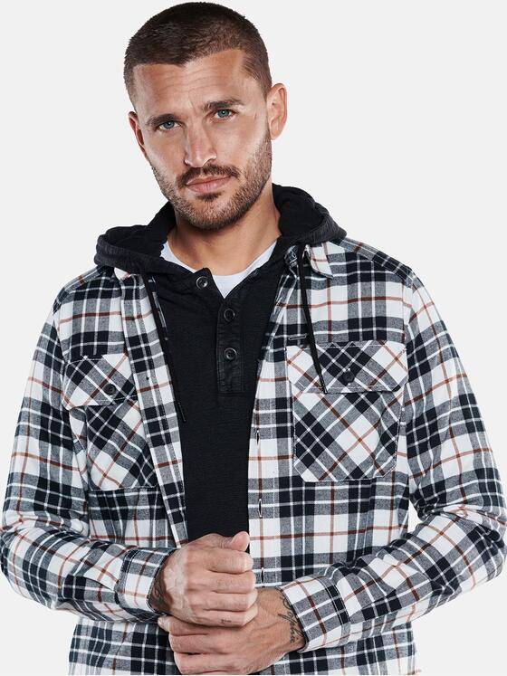 emilio adani Herren Langarm-Hemd kariert Schwarz 33647