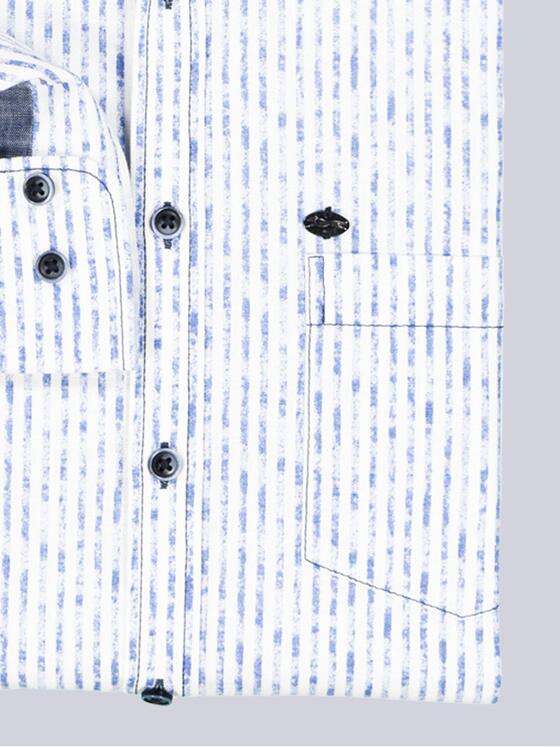 engbers Herren Langarm-Hemd gemustert Mittelblau 38773