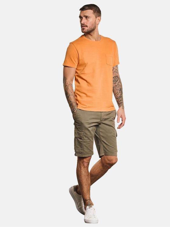 emilio adani Herren T-Shirt gestreift Orange 32753