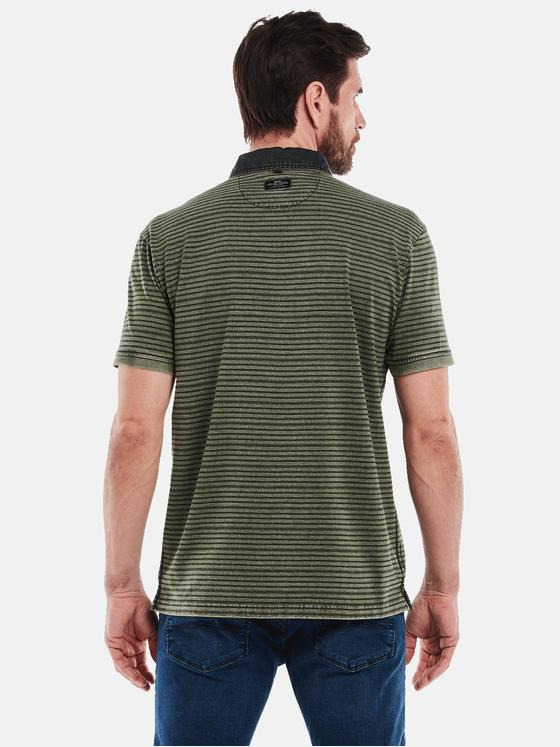 engbers Herren Polo-Shirt gestreift Grün 35052