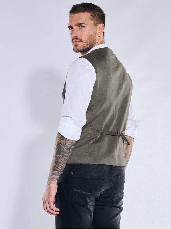 emilio adani Herren Sakko-Weste mit Reverskragen Braun 38154