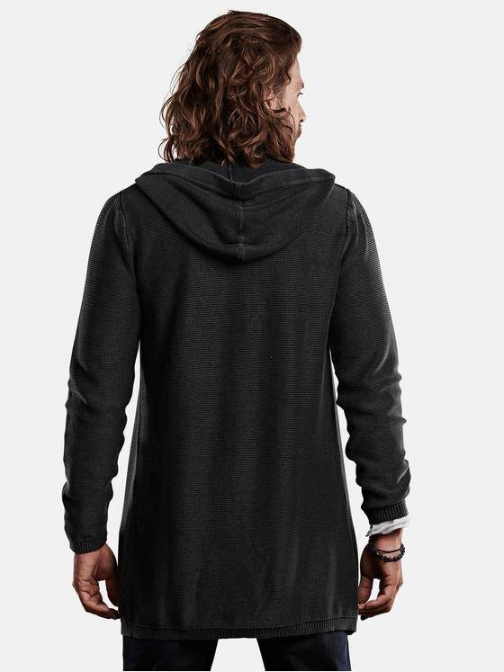 emilio adani Herren modischer Cardigan mit Kapuze Grau 28940