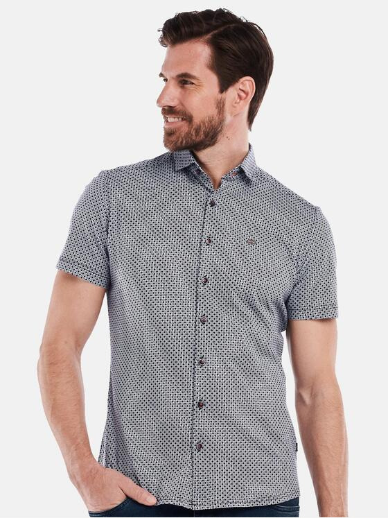engbers Herren Kurzarm-Hemd slim fit Schwarz 35080