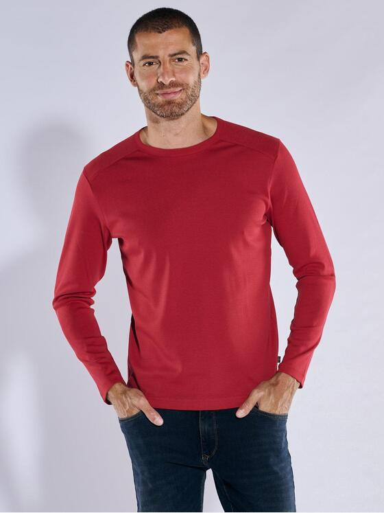 engbers Herren Langarm-Shirt "My Favorite" organic Rot 37763