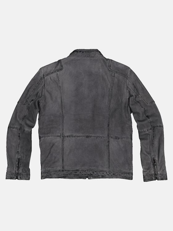 emilio adani Herren Lederjacke in Verloursqualität Grau 32563