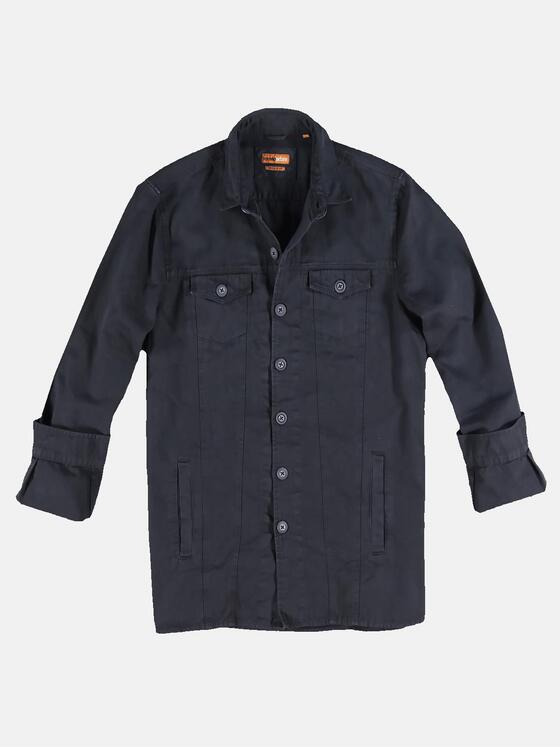 emilio adani Herren Overshirt in Canvas-Qualität Blau 31152