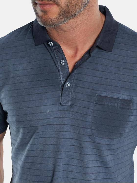 engbers Herren Poloshirt mit innovativen Strukturstreifen Indigoblau 29730