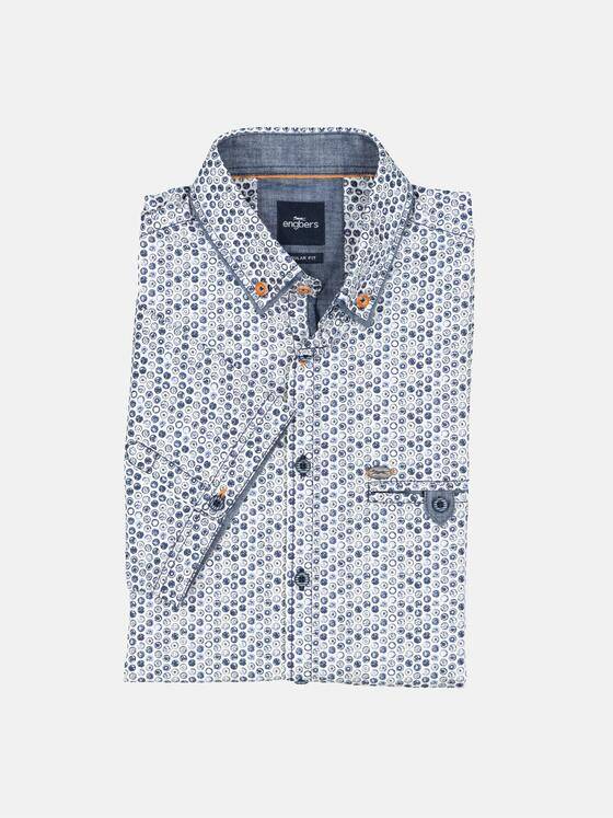 engbers Herren Kurzarm-Hemd gemustert Blau 36878