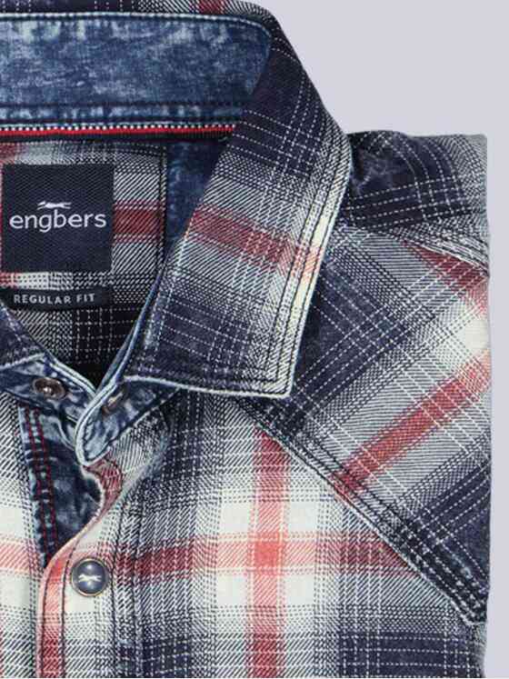 engbers Herren Langarm-Hemd gemustert Feuerrot 39635