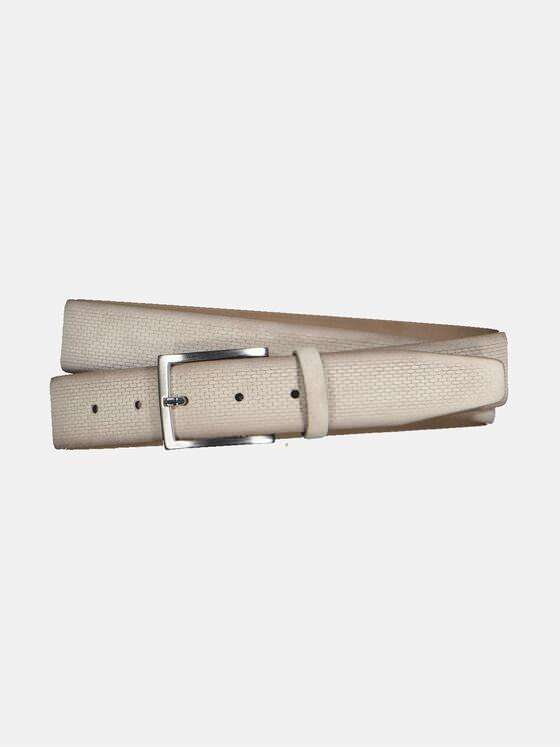 emilio adani Herren Ledergürtel aus Velour Beige 36924
