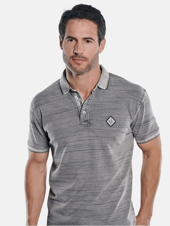 engbers Herren Poloshirt in melierter Optik Grau 29863
