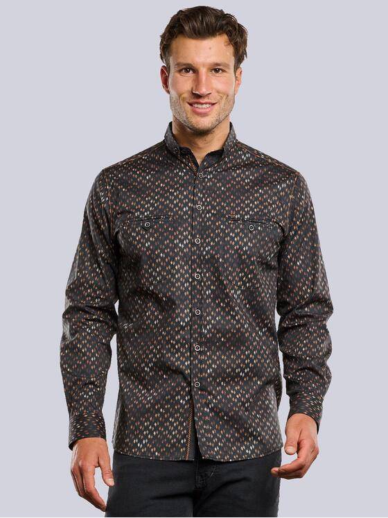 engbers Herren Langarm-Hemd kariert Rostorange 33819