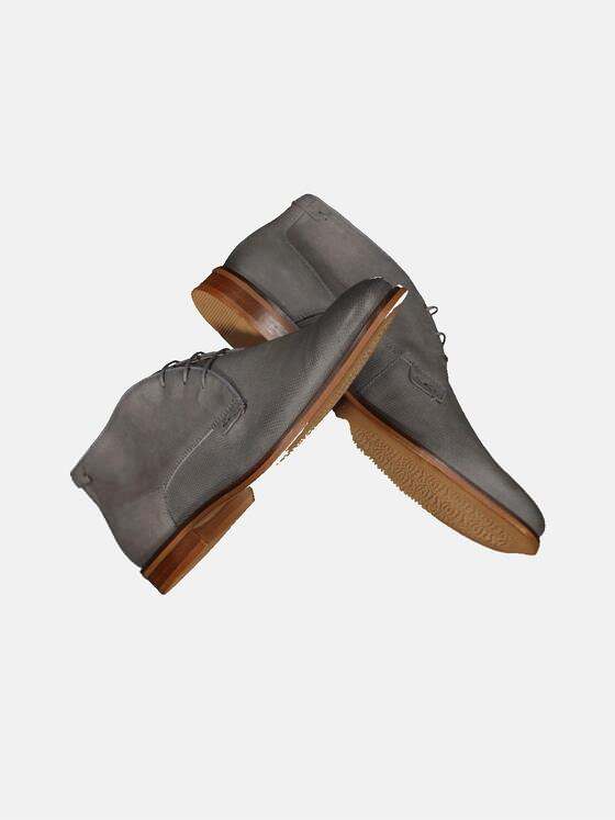 emilio adani Herren Lederschuh im Mid-Cut-Design Hellgrau 33040