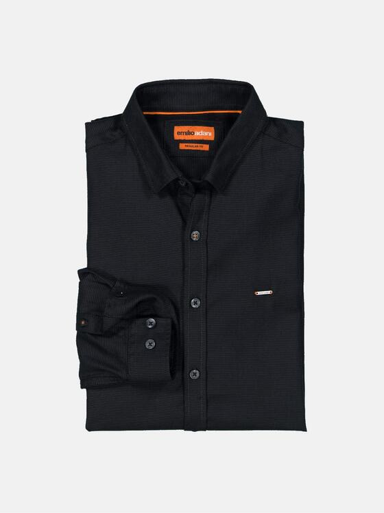 emilio adani Herren Langarm-Hemd uni Grau 35473