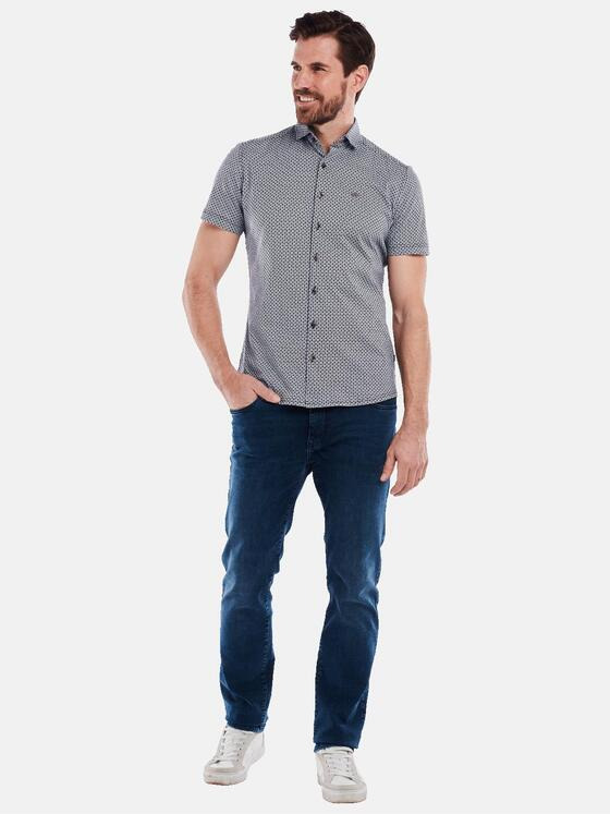 engbers Herren Kurzarm-Hemd slim fit Schwarz 35080