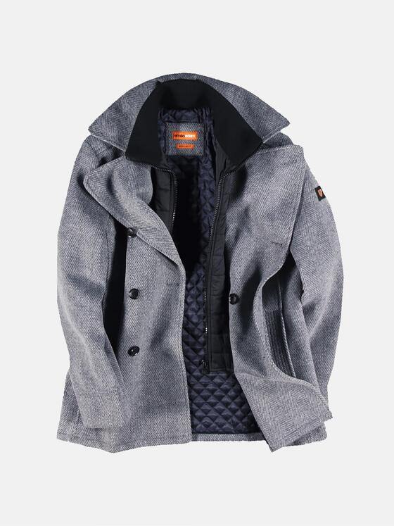 emilio adani Herren Zweireihige Cabanjacke Grau 30777