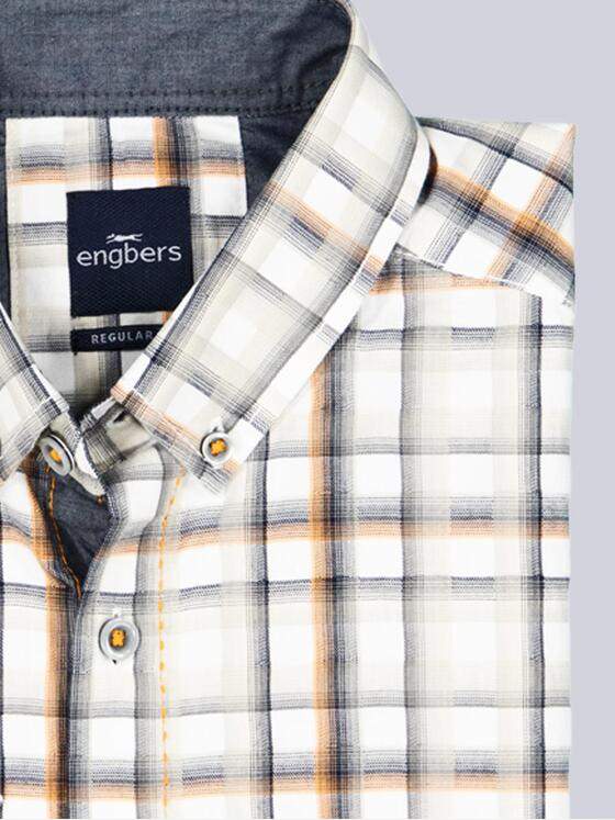 engbers Herren Kurzarm-Hemd gemustert Orange 38579