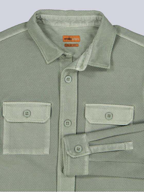 emilio adani Herren Overshirt strukturiert Gruen 39165