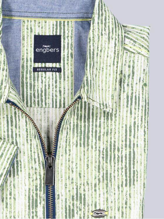 engbers Herren Kurzarm-Hemd gemustert Hellgruen 39035