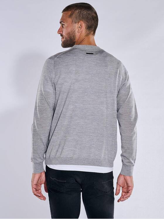 emilio adani Herren Strickjacke uni Grau 38302