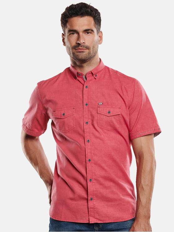 engbers Herren Hemd uni Feuerrot 31332