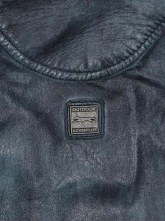 engbers Herren Lederjacke mit Steppelementen Petrolblau 32590