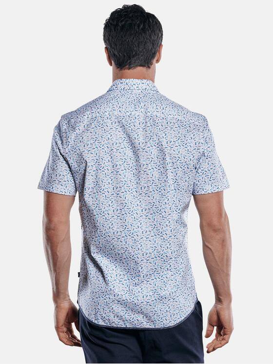 engbers Herren Modische Comfort-Stretch-Hemd mit Libellen-Print Blautuerkis 29636