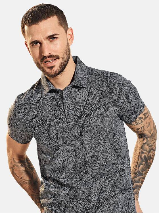 emilio adani Herren Poloshirt gemustert Blau 31704