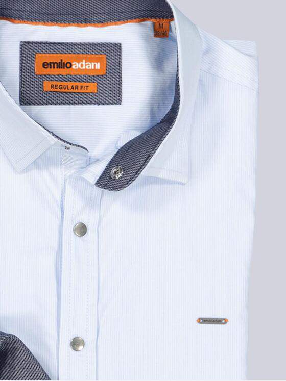 emilio adani Herren Langarm-Hemd regular Blau 35309