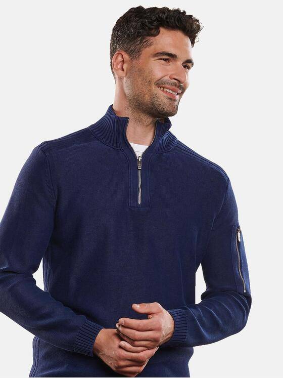 engbers Herren Pullover Stehkragen Saphirblau 32443