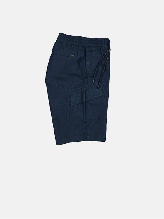emilio adani Herren Bermuda-Cargo mit Leinen-Anteil Blau 33208