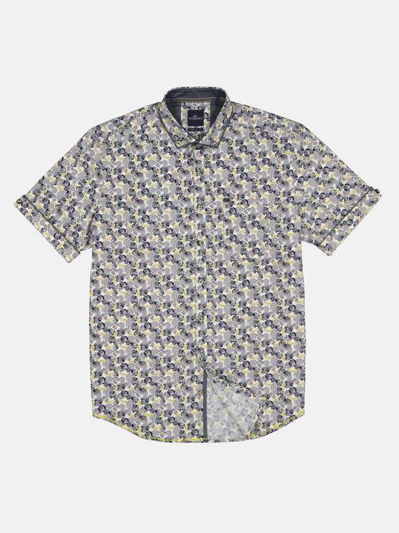 engbers Herren Kurzarm-Hemd gemustert Zitronengelb 32621